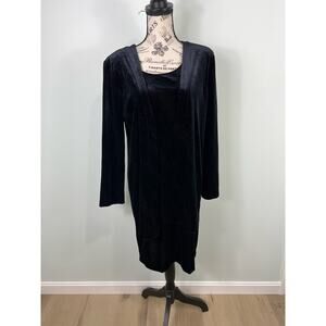 Vintage Molly Malloy Black Sparkly Knee Length Evening Dress